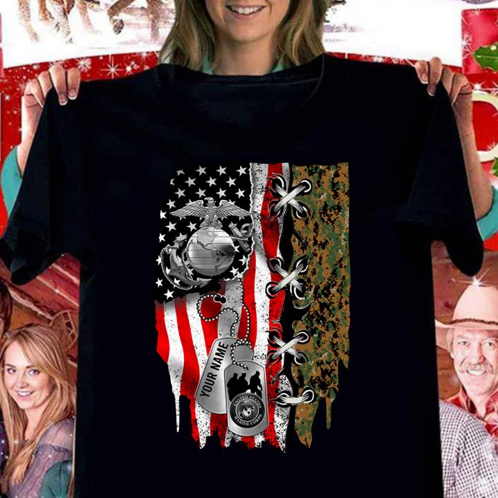 4th Of July Independence Day your name US Marine Corps t-shirt woman shirt