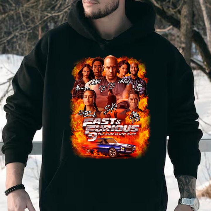 Fast & Furious 9 The Race Is Not Over Signatures t-shirt hoodie