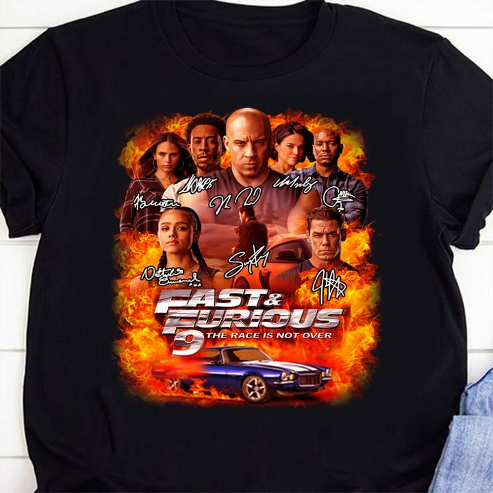 Fast & Furious 9 The Race Is Not Over Signatures t-shirt shirt