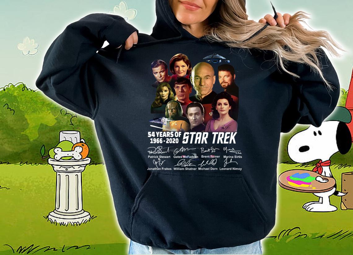 54 Years Of Star Trek 1966 2020 Characters Signatures t-shirt hoodie