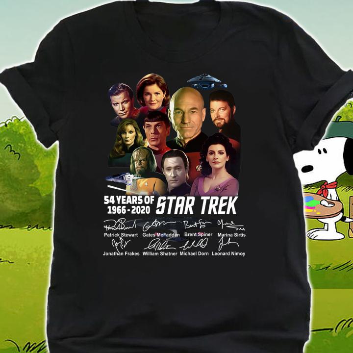 54 Years Of Star Trek 1966 2020 Characters Signatures t-shirt shirt