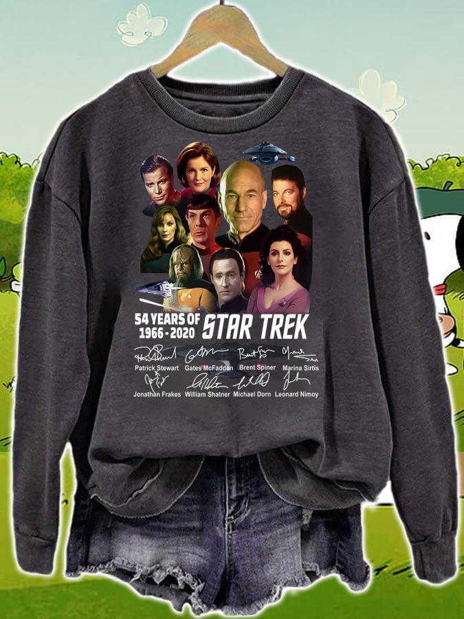 54 Years Of Star Trek 1966 2020 Characters Signatures t-shirt sweatshirt