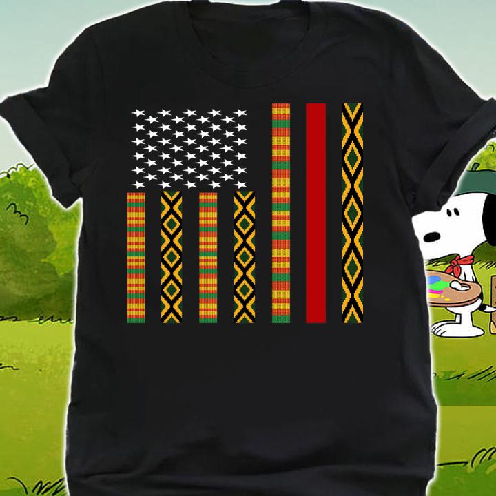 African Kente Cloth Sunglass American Flag Special t-shirt shirt