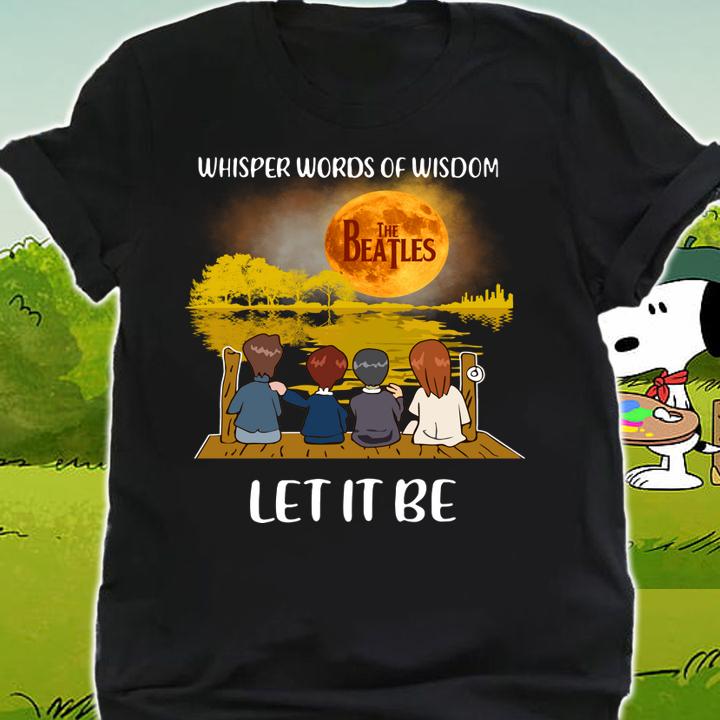 Whisper words of Wisdom The Beatles Let it be moon guitar lake t-shirt shirt