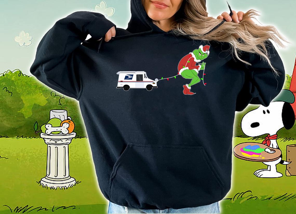 Grinch United States Postal Service Christmas t-shirt hoodie