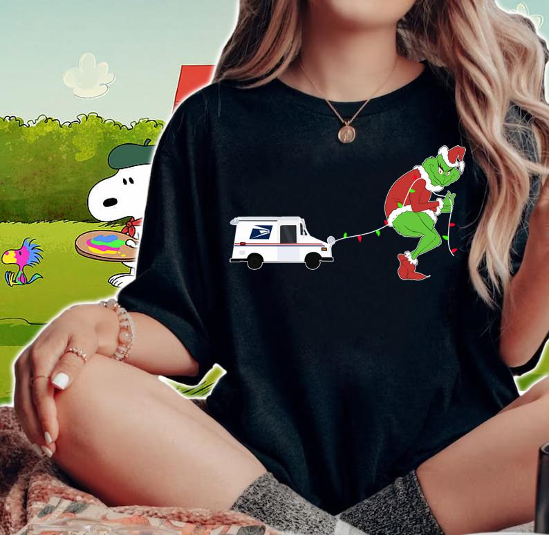Grinch United States Postal Service Christmas t-shirt woman shirt