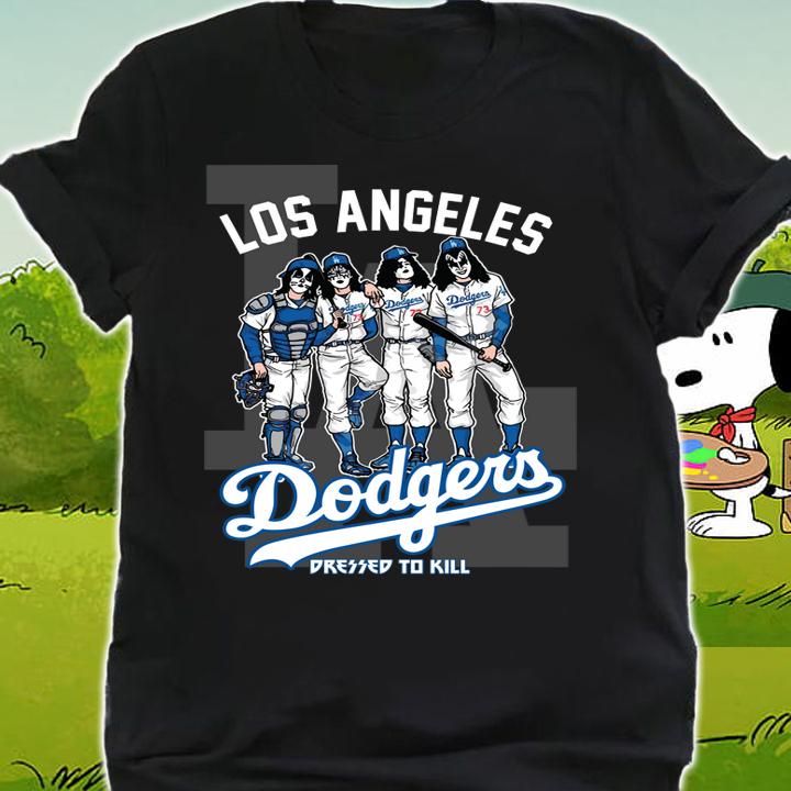 Kiss Band Member Los Angeles Dodgers Dressed To Kill t-shirt shirt