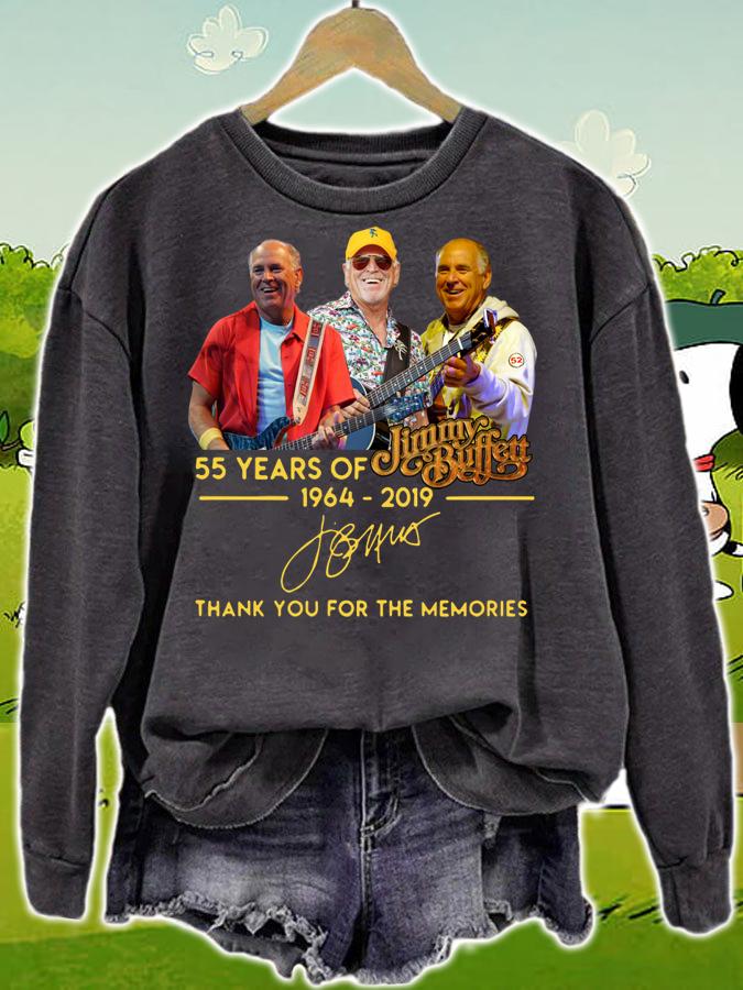 55 years of Jimmy Buffett 1964-2019 thank you for the memories t-shirt sweatshirt