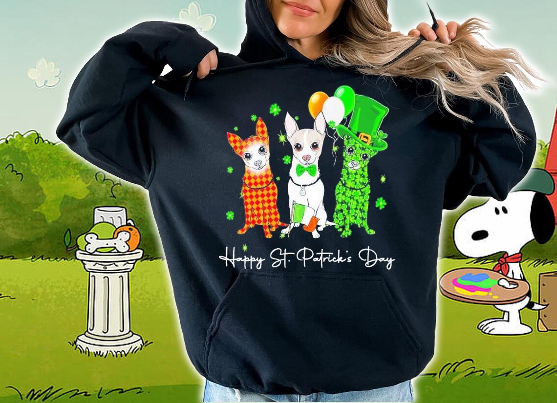 3 Chihuahua Happy St Patrick's Day shirt t-shirt hoodie