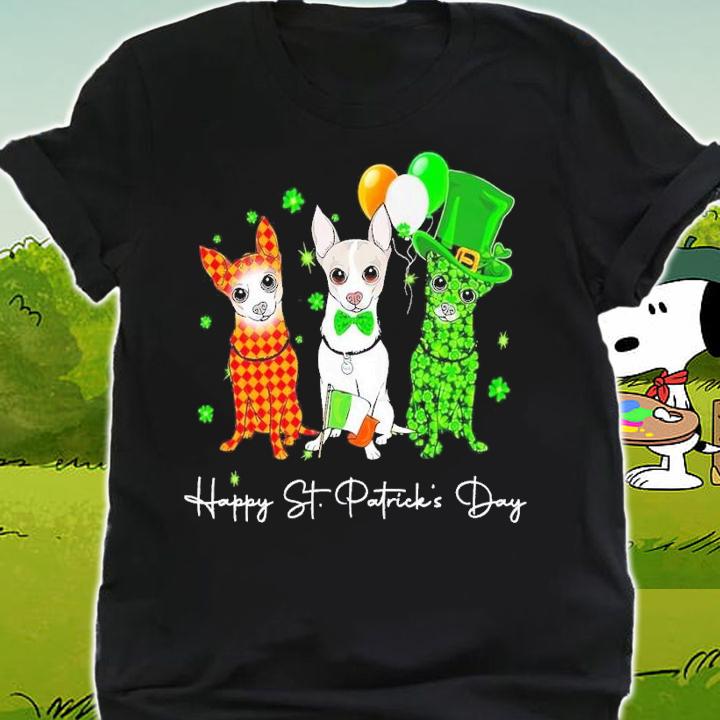 3 Chihuahua Happy St Patrick's Day shirt t-shirt shirt