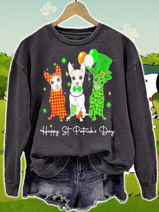 3 Chihuahua Happy St Patrick's Day shirt t-shirt sweatshirt