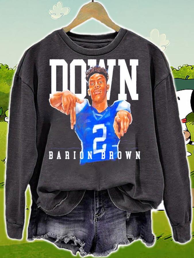 Barion Brown Ls Down Crew shirt t-shirt sweatshirt