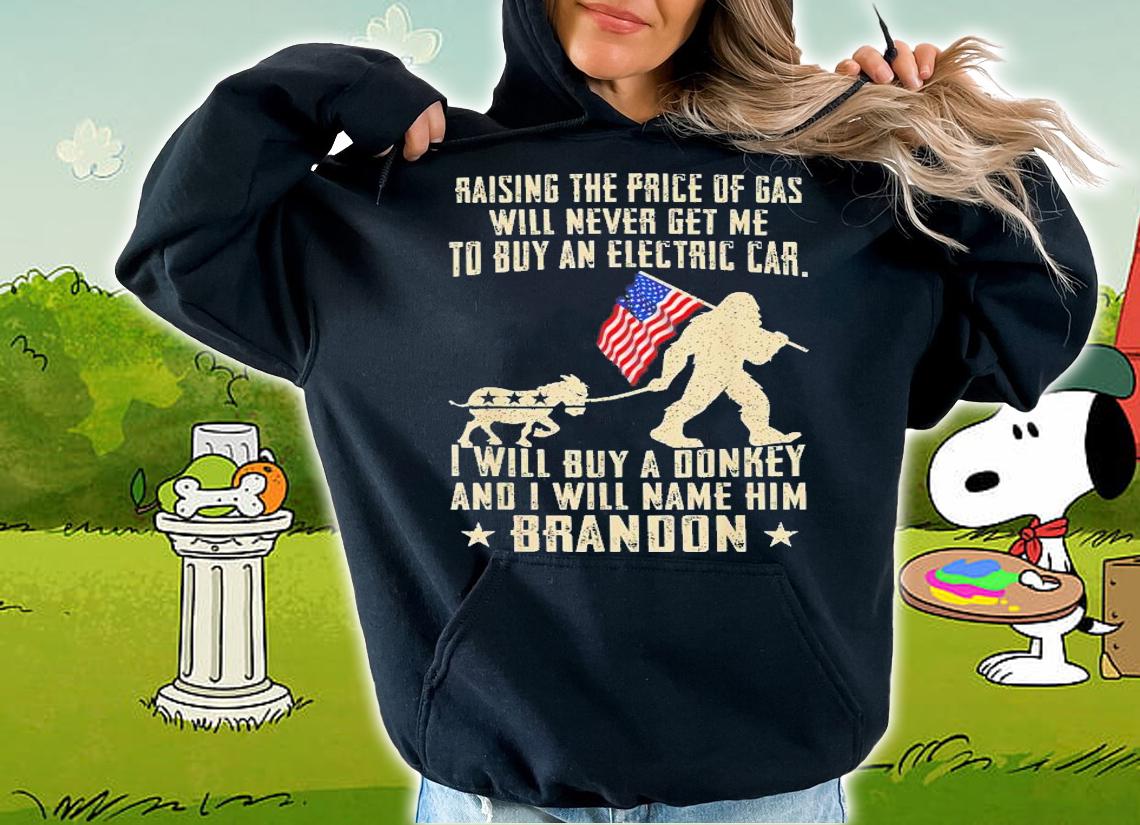 Bigfoot US Flag Buy A Donkey Name Him Brandon Anti Biden t-shirt hoodie