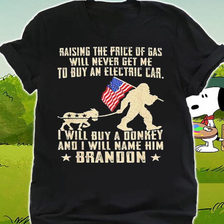 Bigfoot US Flag Buy A Donkey Name Him Brandon Anti Biden t-shirt shirt