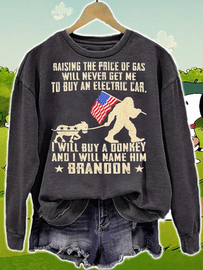 Bigfoot US Flag Buy A Donkey Name Him Brandon Anti Biden t-shirt sweatshirt