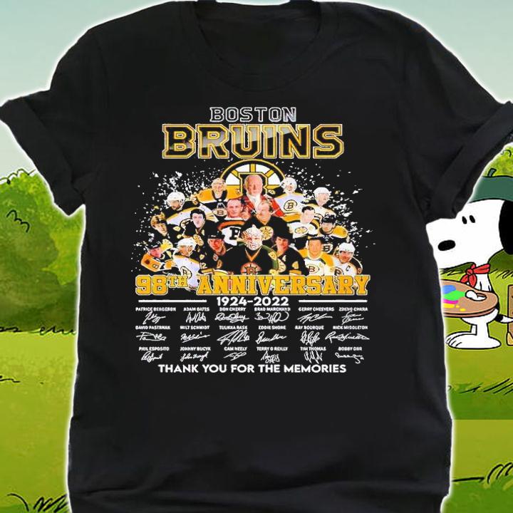 Boston Bruins 98th anniversary 1924 2022 thank you for the memories shirt t-shirt shirt