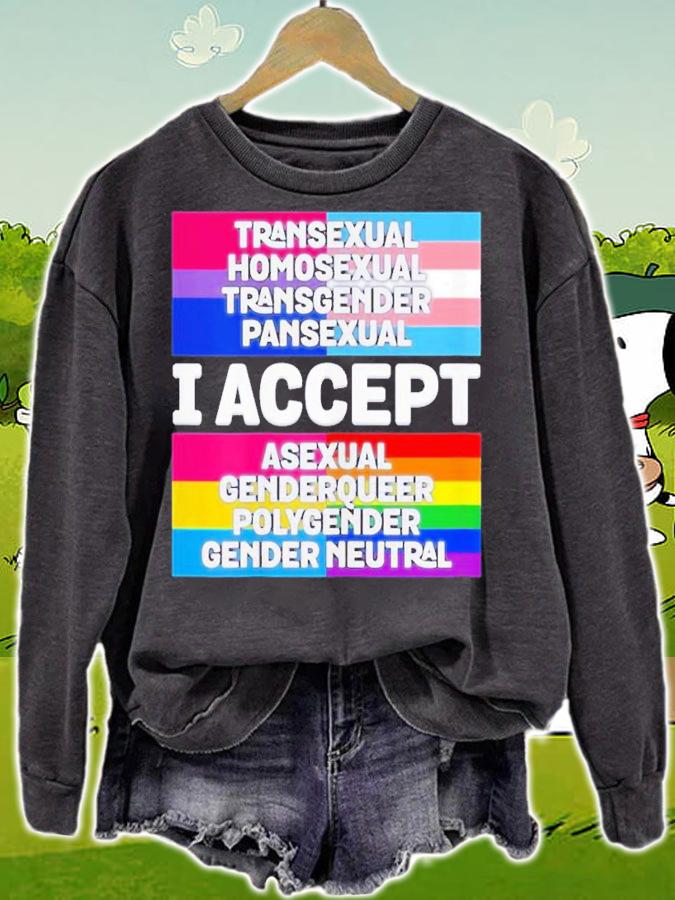 I Accept All Genders And Sexual Orientations Shirt t-shirt sweatshirt