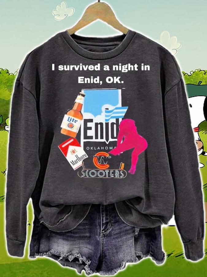 I survived a night in Enid ok shirt t-shirt sweatshirt