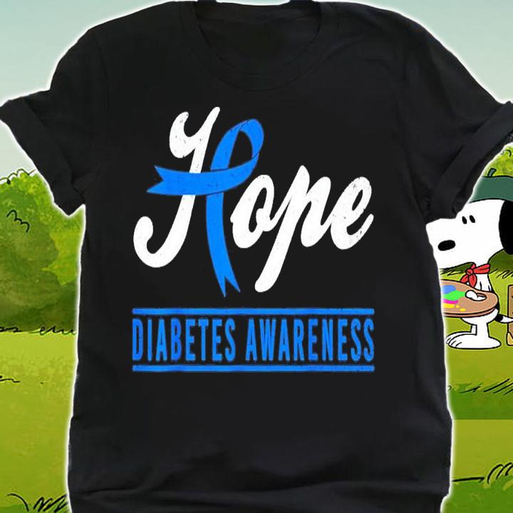 Hope Diabetes Awareness Ribbon Diabetic Type 1 T1 T-Shirt t-shirt shirt