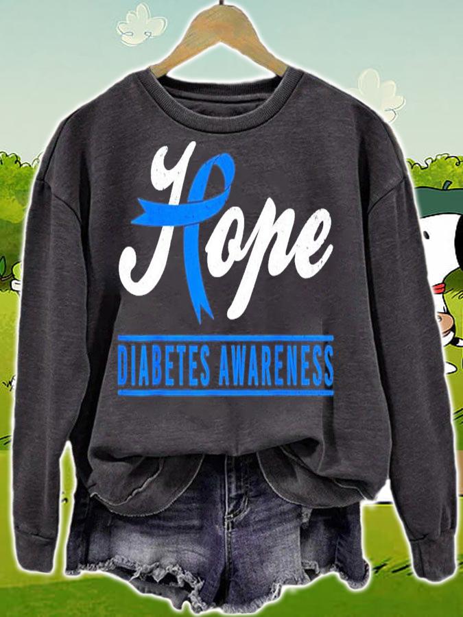 Hope Diabetes Awareness Ribbon Diabetic Type 1 T1 T-Shirt t-shirt sweatshirt