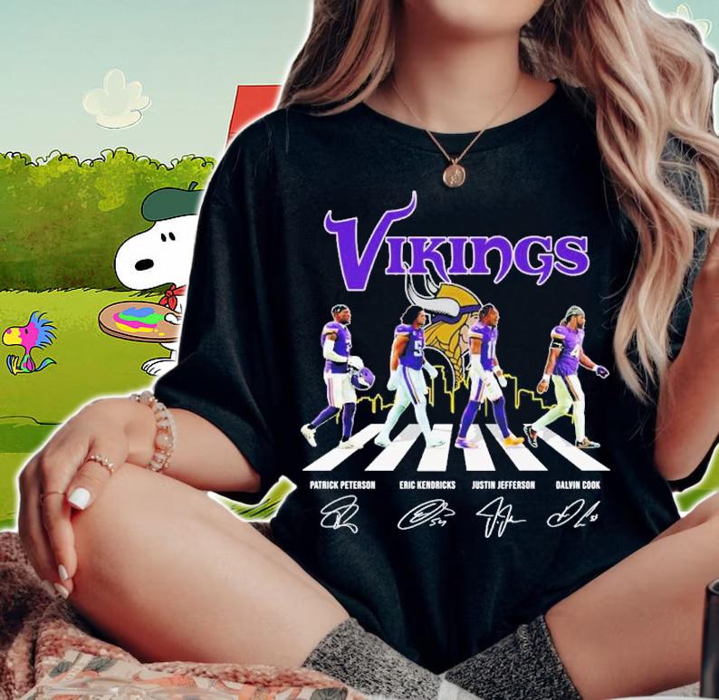 Minnesota Vikings Football Team Abbey Road 2022 Signatures Shirt t-shirt woman shirt