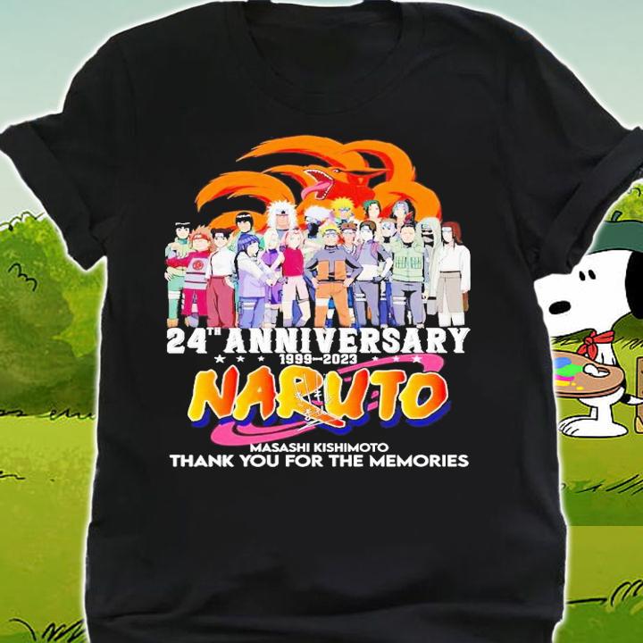 Naruto 24th anniversary 1999 2023 Masashi Kishimoto thank you for the memories shirt t-shirt shirt
