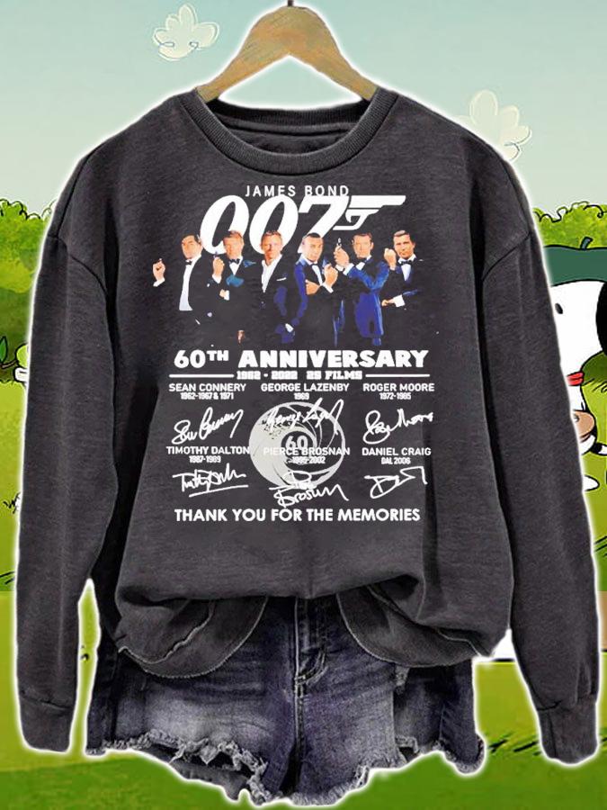 007 60th anniversary 1962 2022 25 films thank you for the memories shirt t-shirt sweatshirt