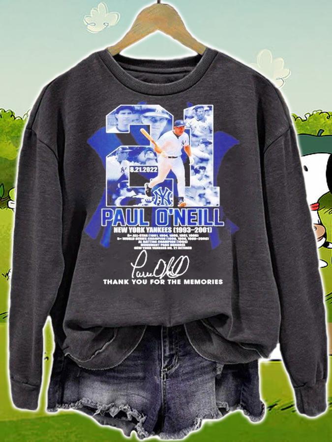 21 Paul O'Neill New York Yankees 1993 2001 thank you for the memories shirt t-shirt sweatshirt