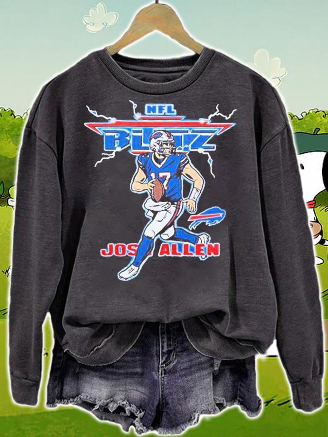 Josh Allen NFL Blitz Buffalo Bills Lighting Retro Buffalo Bills Shirt t-shirt sweatshirt