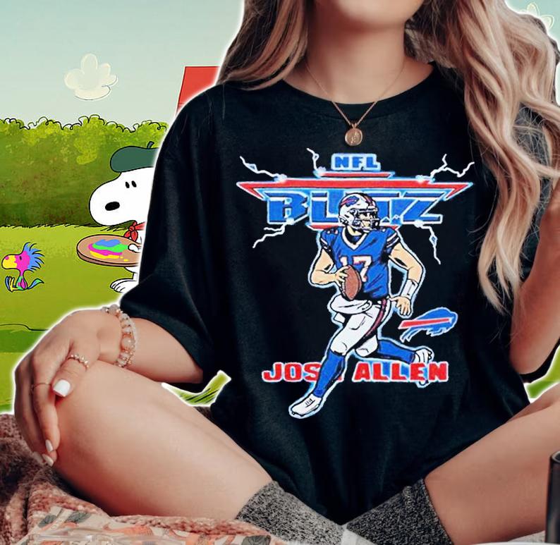 Josh Allen NFL Blitz Buffalo Bills Lighting Retro Buffalo Bills Shirt t-shirt woman shirt