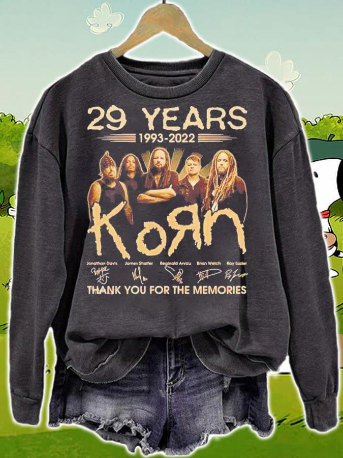 29 Years 1993-2022 Korn Signatures Thank You For The Memories t-shirt sweatshirt