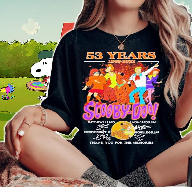 53 Years 1969-2022 Scooby-Doo Signatures Thank You For The Memories t-shirt woman shirt