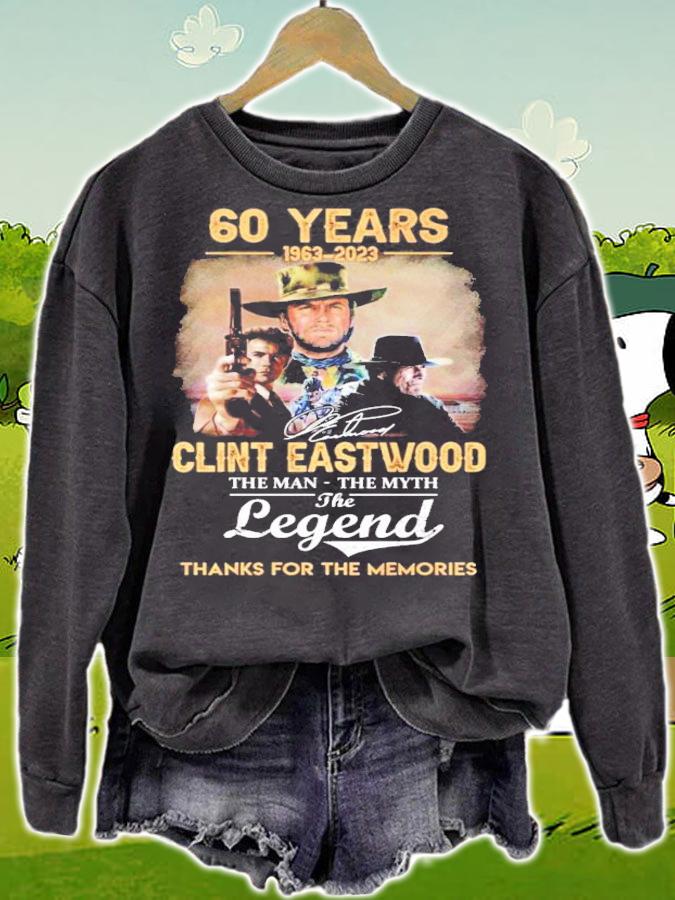 60 Years 1963-2023 Clint Eastwood The Man The Myth The Legend Signatures Thank For The Memories t-shirt sweatshirt