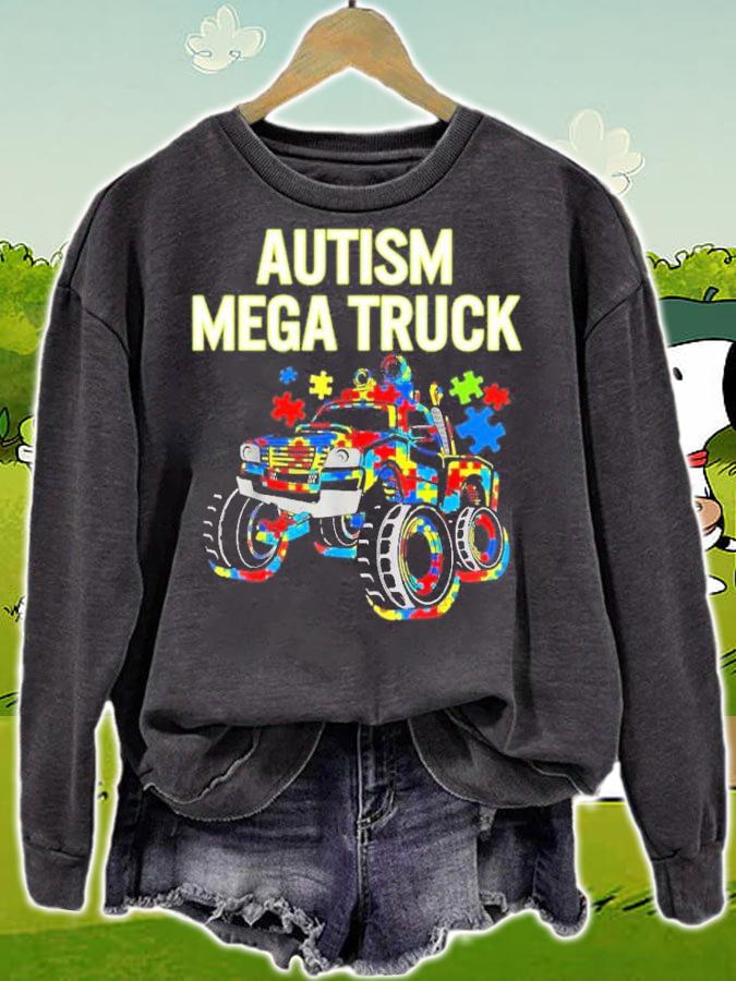 Autism Mega Truck Monster Truck Autism Awareness T-Shirt t-shirt sweatshirt
