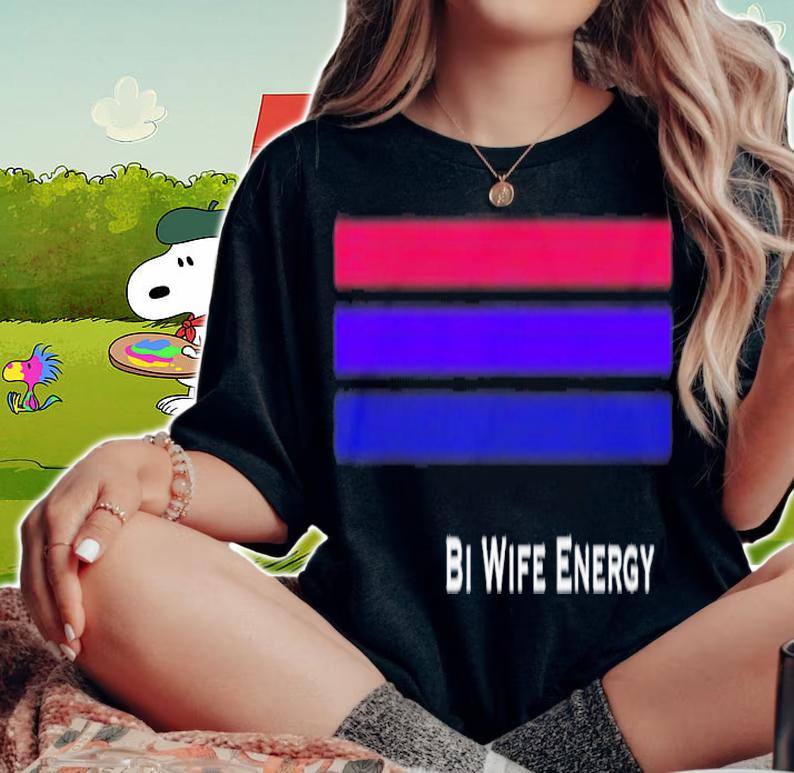 Bi Wife Energy Stripe Line Bisexual T-Shirt t-shirt woman shirt