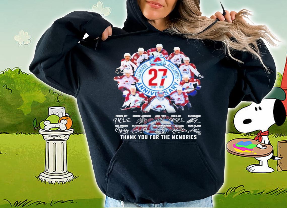 Colorado Avalanche 27th Anniversary Signatures Thank You For The Memories Shirt t-shirt hoodie