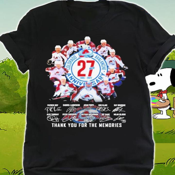 Colorado Avalanche 27th Anniversary Signatures Thank You For The Memories Shirt t-shirt shirt
