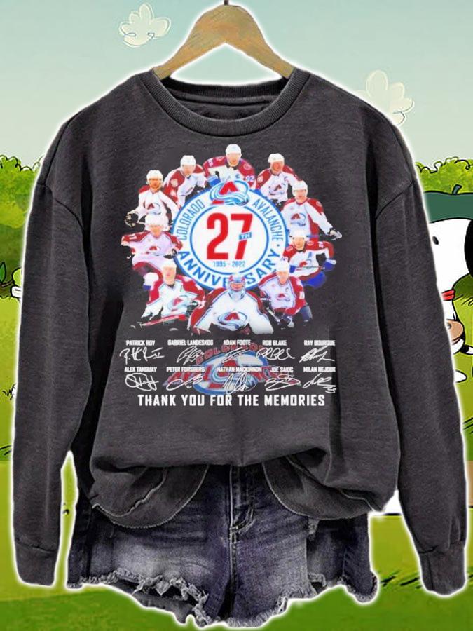 Colorado Avalanche 27th Anniversary Signatures Thank You For The Memories Shirt t-shirt sweatshirt