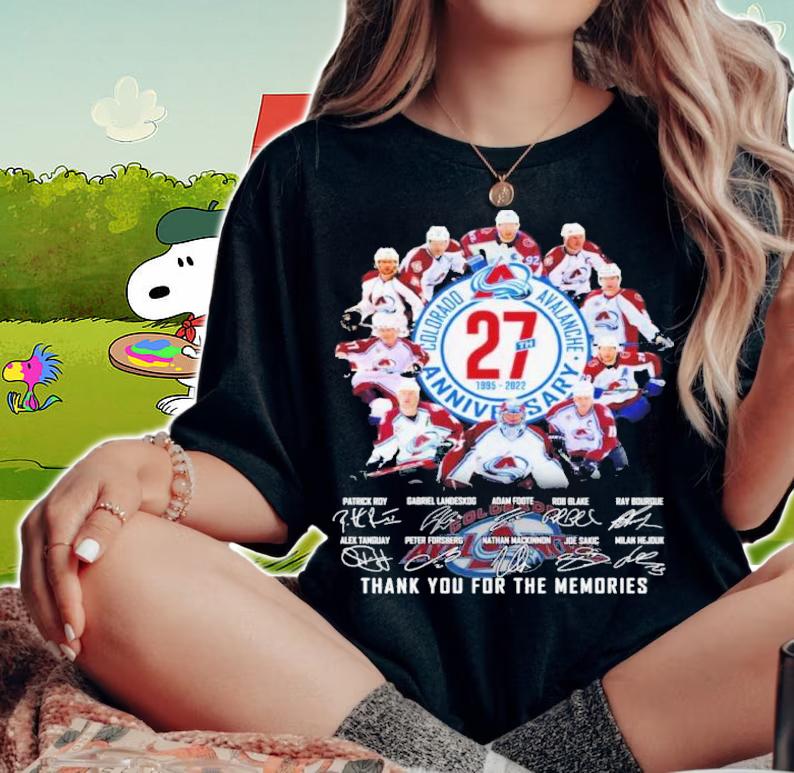Colorado Avalanche 27th Anniversary Signatures Thank You For The Memories Shirt t-shirt woman shirt
