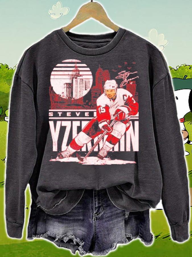 Steve Yzerman Detroit City Skyline Hockey Shirt t-shirt sweatshirt