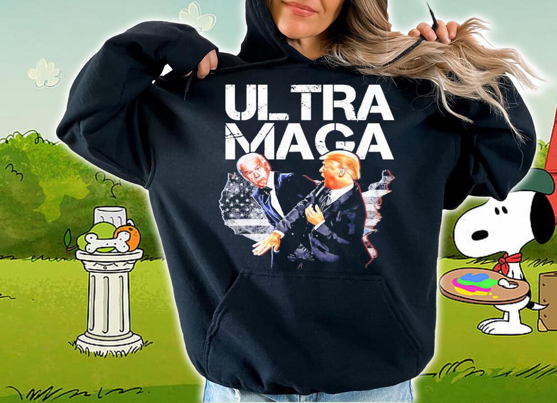 Ultra Maga Pro Trump 2024 Slap Biden USA Flag 4th Of July T-Shirt t-shirt hoodie