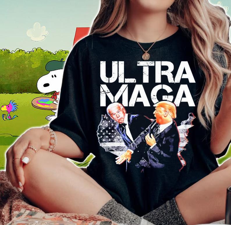 Ultra Maga Pro Trump 2024 Slap Biden USA Flag 4th Of July T-Shirt t-shirt woman shirt