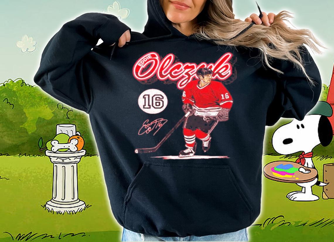 Eddie Olczyk Chicago Retro Script Hockey Signatures Shirt t-shirt hoodie