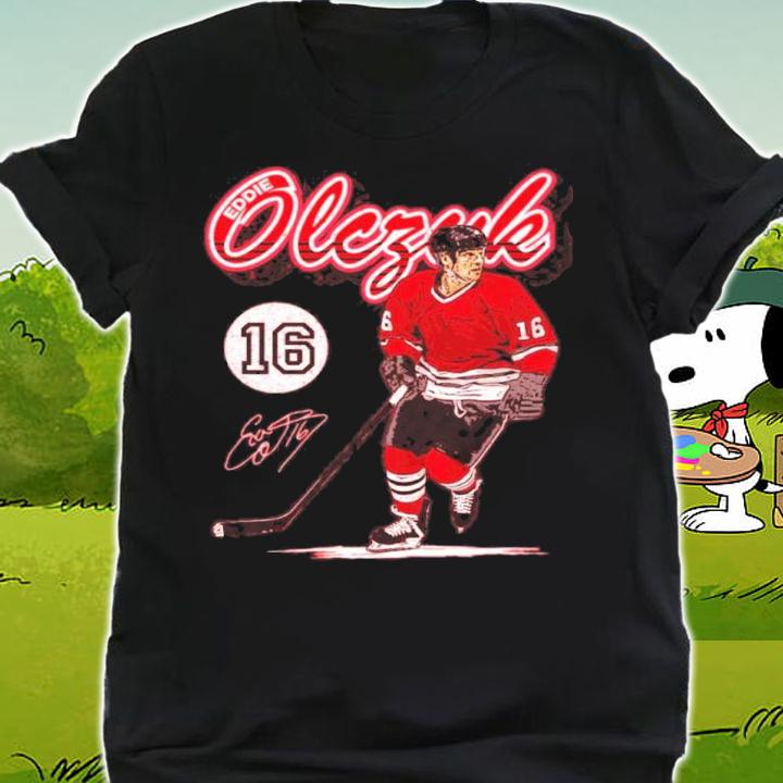 Eddie Olczyk Chicago Retro Script Hockey Signatures Shirt t-shirt shirt