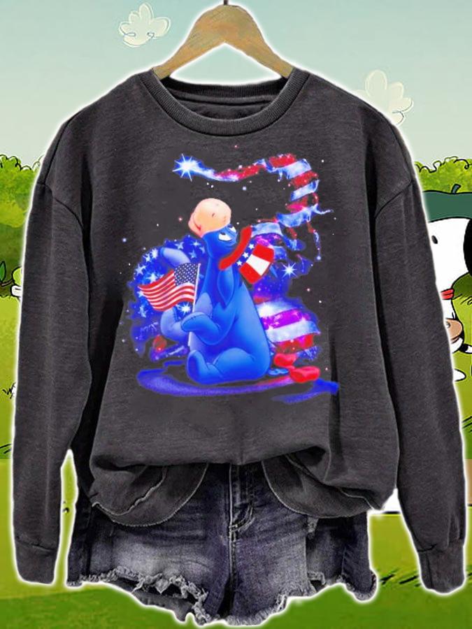 Eeyore Winnie The Pooh Disney 4th Of July Colorful Disney Graphic Cartoon T-Shirt t-shirt sweatshirt