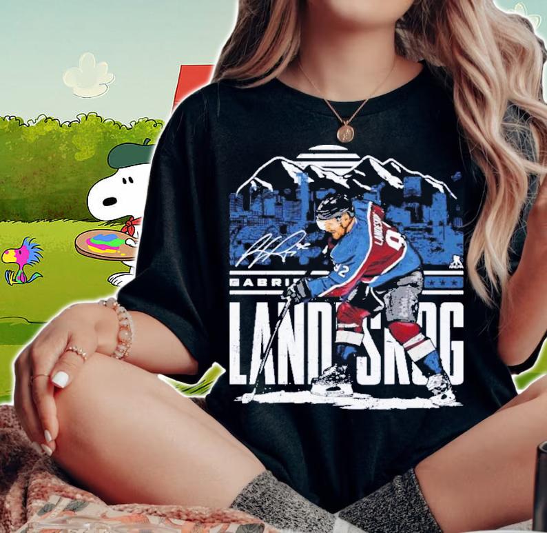 Gabriel Landeskog Colorado Player Skyline Hockey Signatures Shirt t-shirt woman shirt