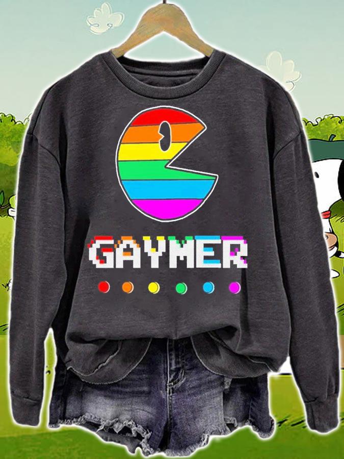 Gaymer Gay Gamer Pac Man Pride Shirt t-shirt sweatshirt