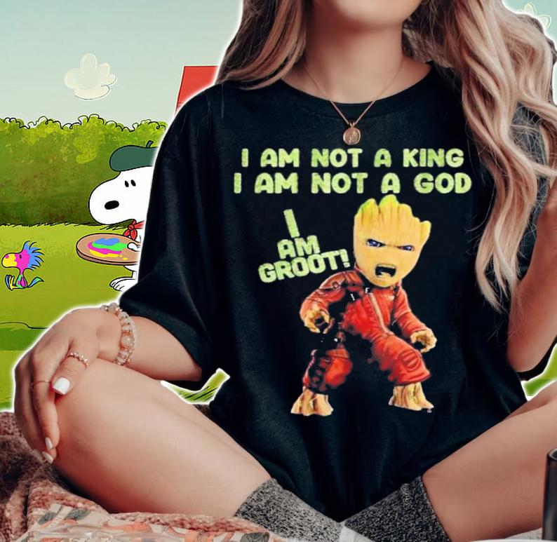 I Am Not A King Not A God I Am Groot T-Shirt t-shirt woman shirt