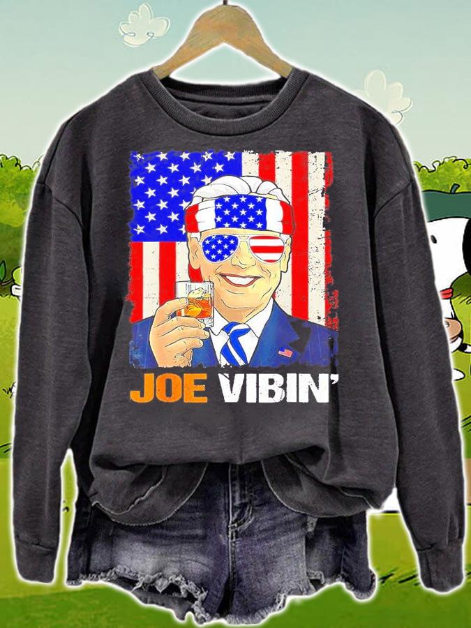 Joe US Flag 4th Of July President Biden Retro Drinking T-Shirt t-shirt sweatshirt