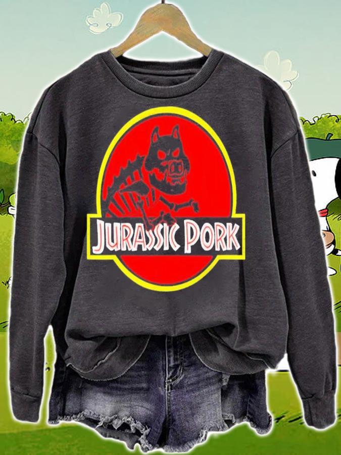 Jurassic Pork Dinosaur Pig Humorous Pork Funny Shirt t-shirt sweatshirt